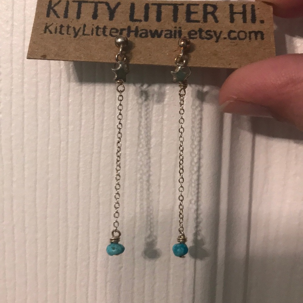 Star turquoise earrings